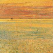 Childe Hassam Sunset at Sea Norge oil painting reproduction